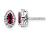 7/10 Carat (ctw) Lab-Created Ruby Halo Earrings in 14K White Gold Earrings with Lab-Grown Diamonds